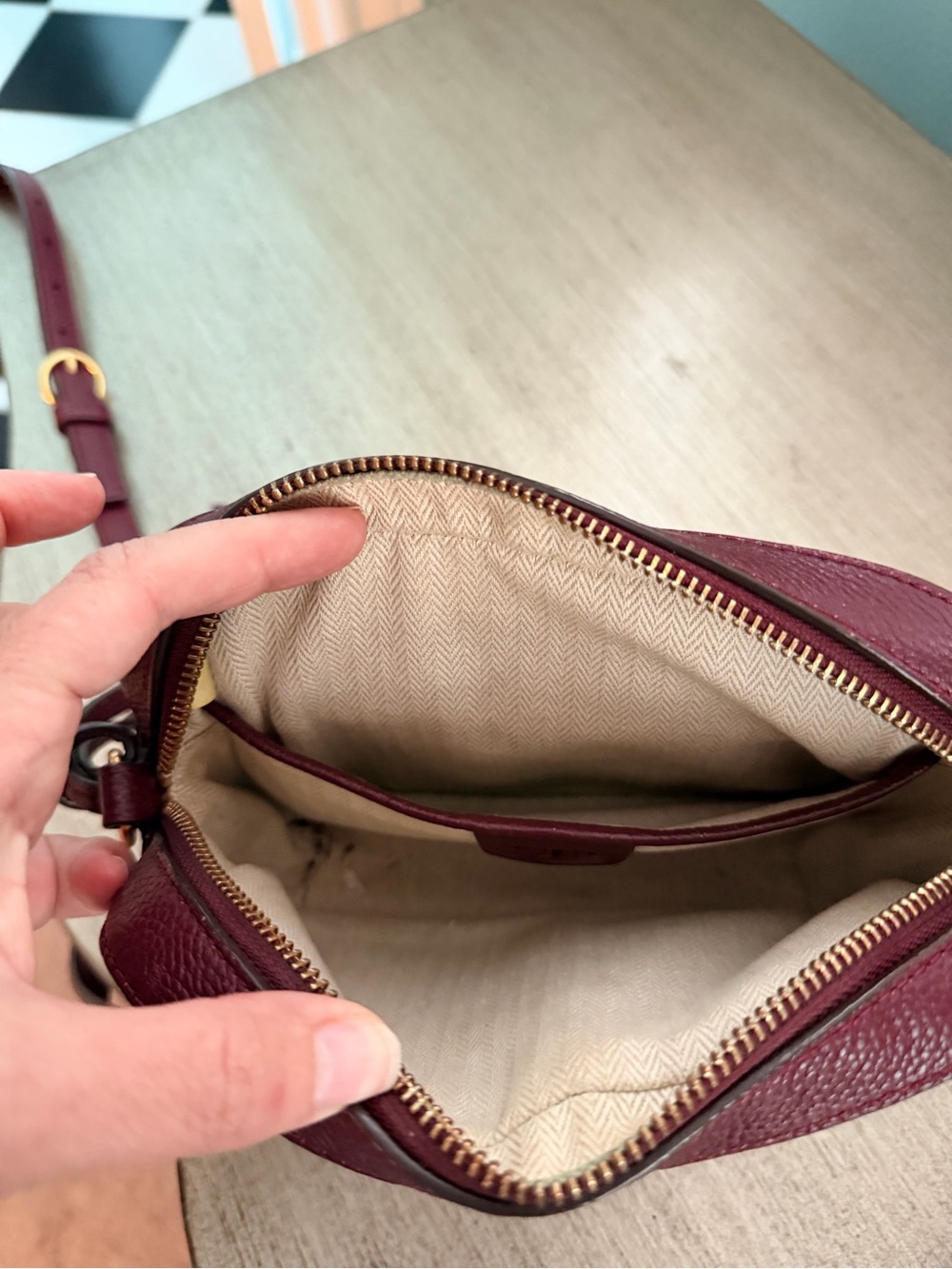Tory Burch Burgundy Leather Crossbody Bag - Picture 7 of 7